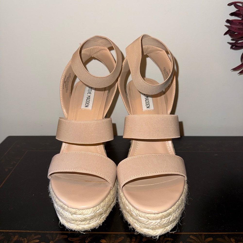 Steve Madden Nude Espadrille Wedges